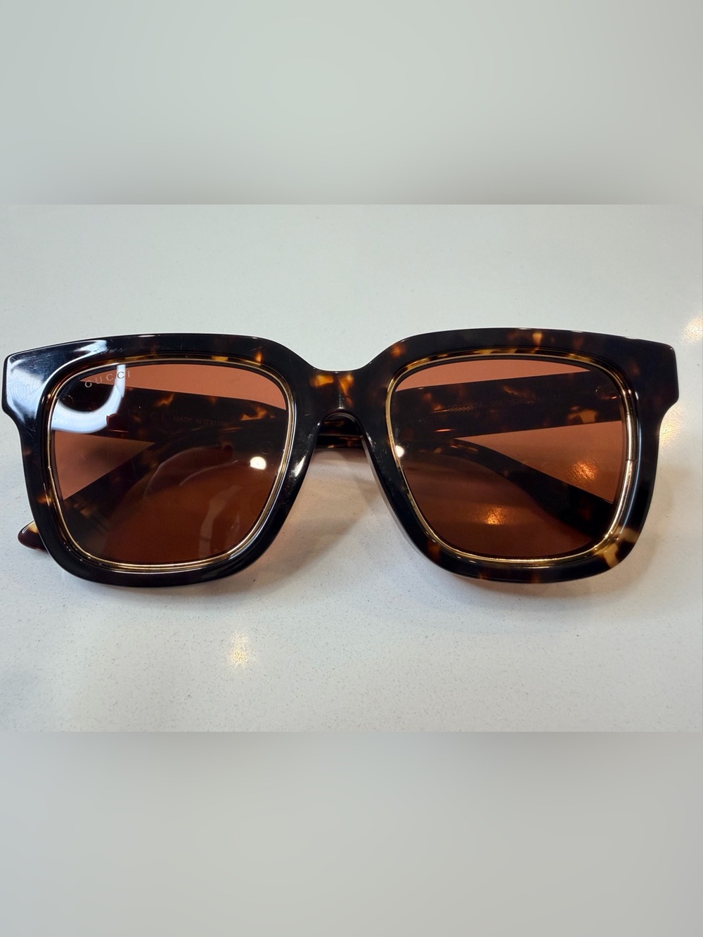 Gucci GG1151S Havana Brown Oversized Butterfly Sunglasses w/ Case - Picture 7 of 14